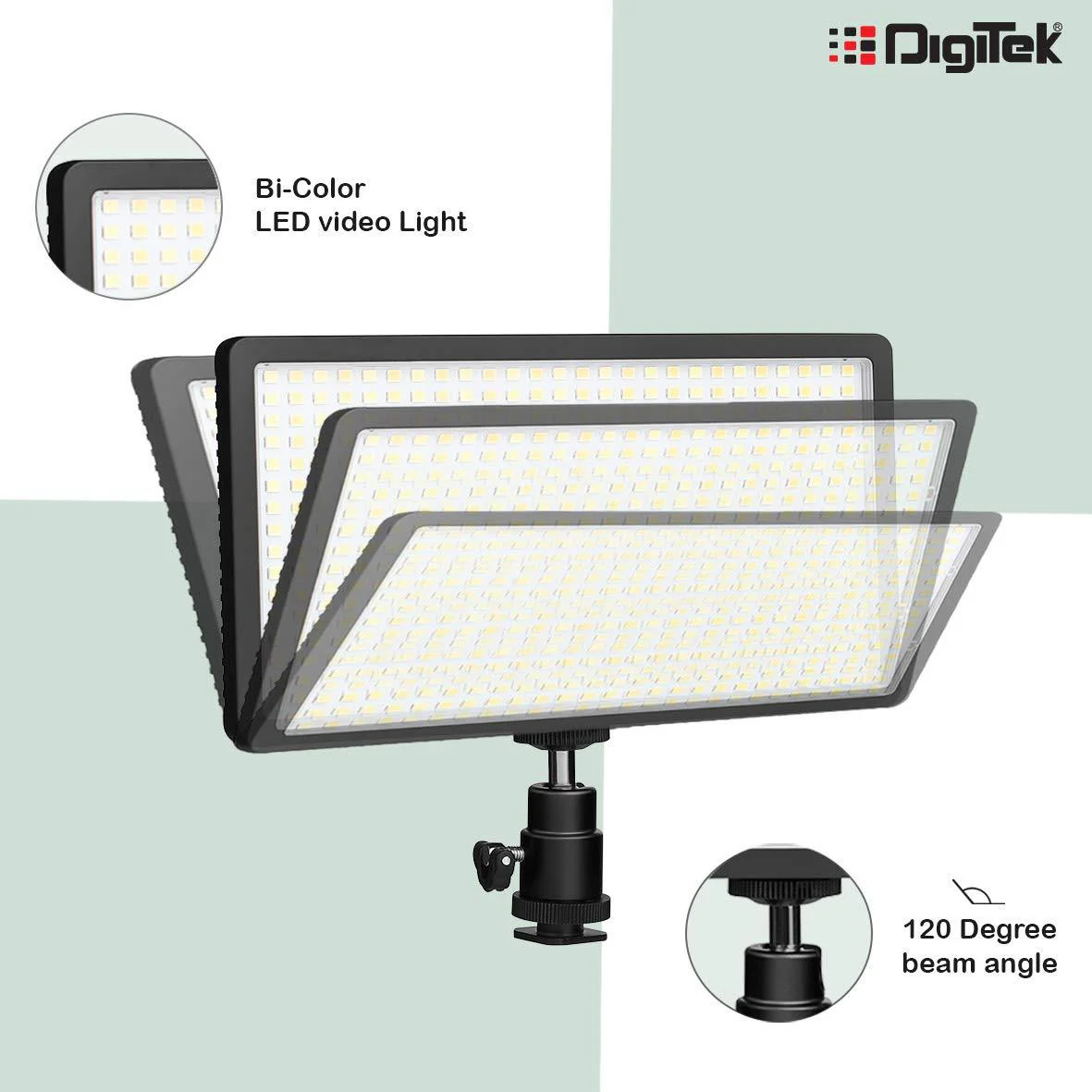 Digitek (LED D416) Combo Professional Video Light - Dimmable 3200k -5600k, Compatible with Tripods, Monopods, Cameras, Table stand & Camcorder | For YouTube Video , Product Photography (Battery Not Included)) - Image 4