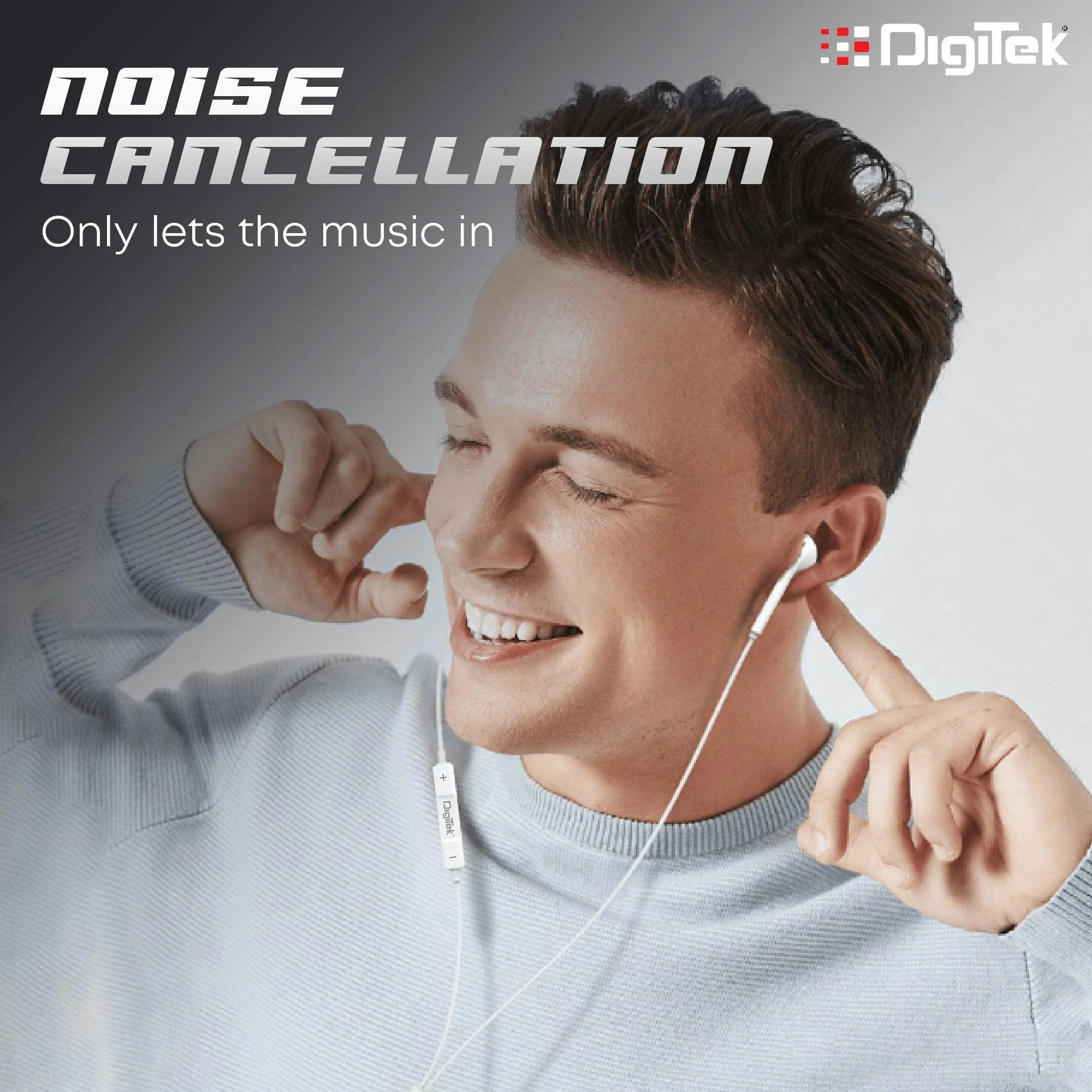 Digitek (DE 044) in-Ear Wired Stereo Earphone DE 044, Built-in Microphone, Tangle Resistant Cable(White) - Image 6