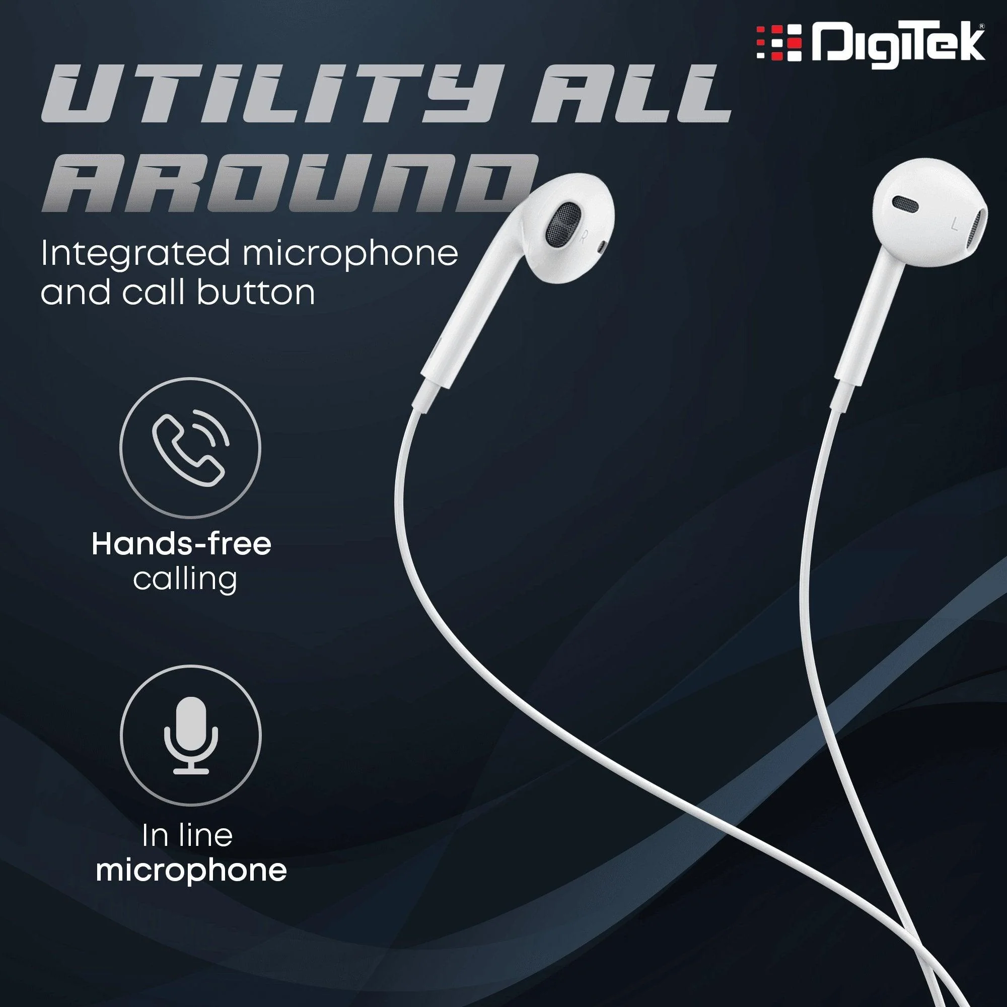 Digitek DE-044 LTC Wired Lightning Earphones with Mic for iPhone – In-Ear Stereo Earphones with Noise Cancelling – Pair with Bluetooth Before Using - Image 4