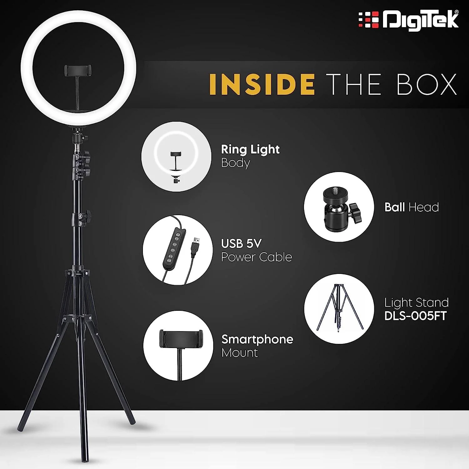 Digitek (DRL-15C RGB) LED RGB Ring Light with Stand for YouTube, Photo-Shoot, Video Shoot, Live Stream, Makeup & More, Compatible with iPhone/Android Phones & Camera - Image 6