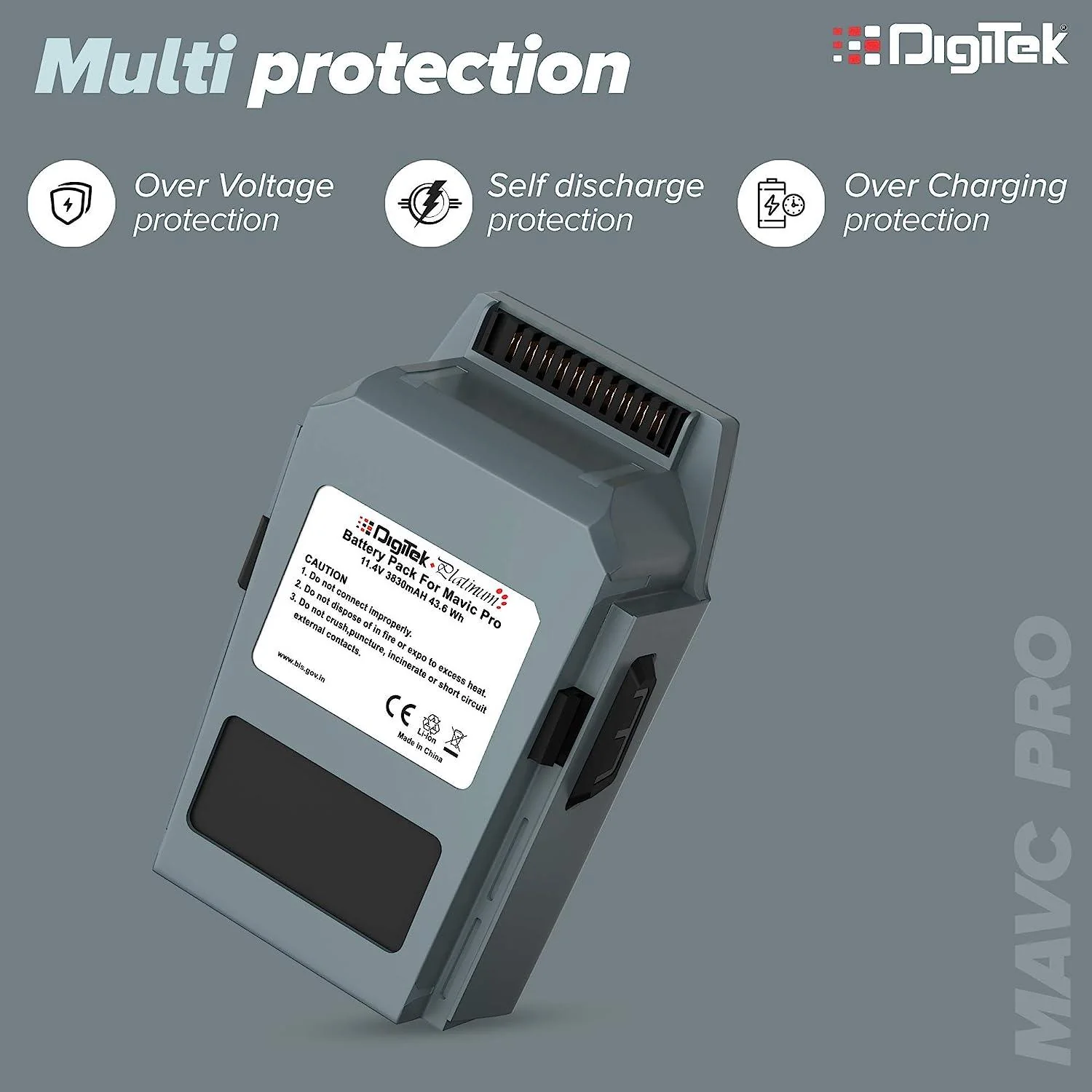 Digitek (Mavic Pro) Lithium Polymer Rechargeable Battery Pack for Mavic Pro Drones with Built-in sensors LED Indicators | Compatible with Mavic pro Series. Mavic Pro - Image 4