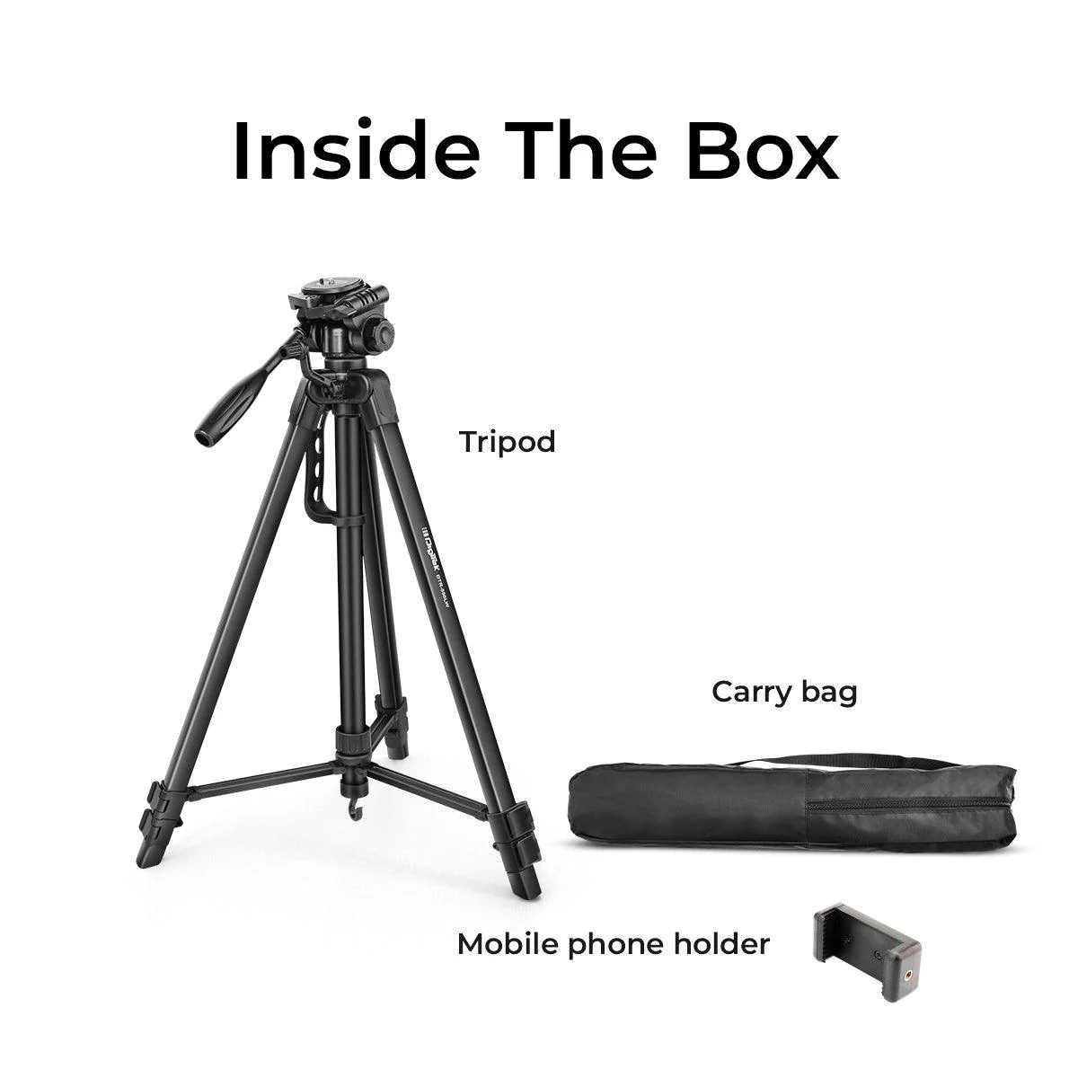 DIGITEK® (DTR 550 LW) 67 Inch Foldable Tripod Stand with Phone Holder & 360° Ball Head, 5kg Load Capacity, Aluminum Alloy Legs with Rubberized Feet & Flip Locks, Carry Bag, for Photo & Video Shoots - Image 4